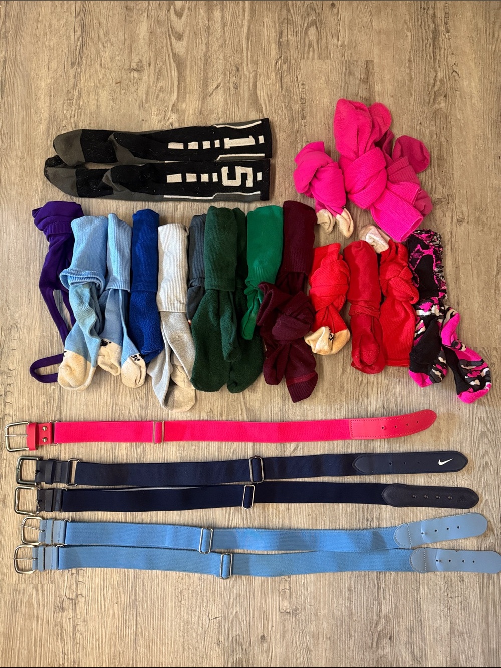 Men's or Women’s Athletic Socks and Belts Pack - Mixed Colors